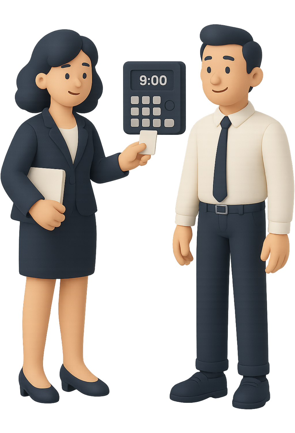 funcionários batendo ponto