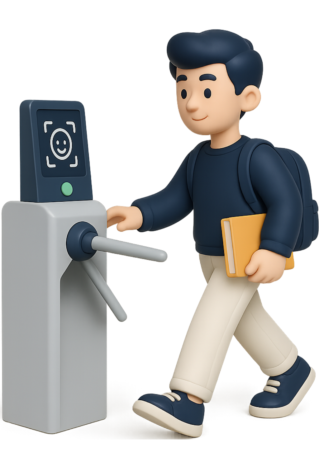 funcionário passando na catraca