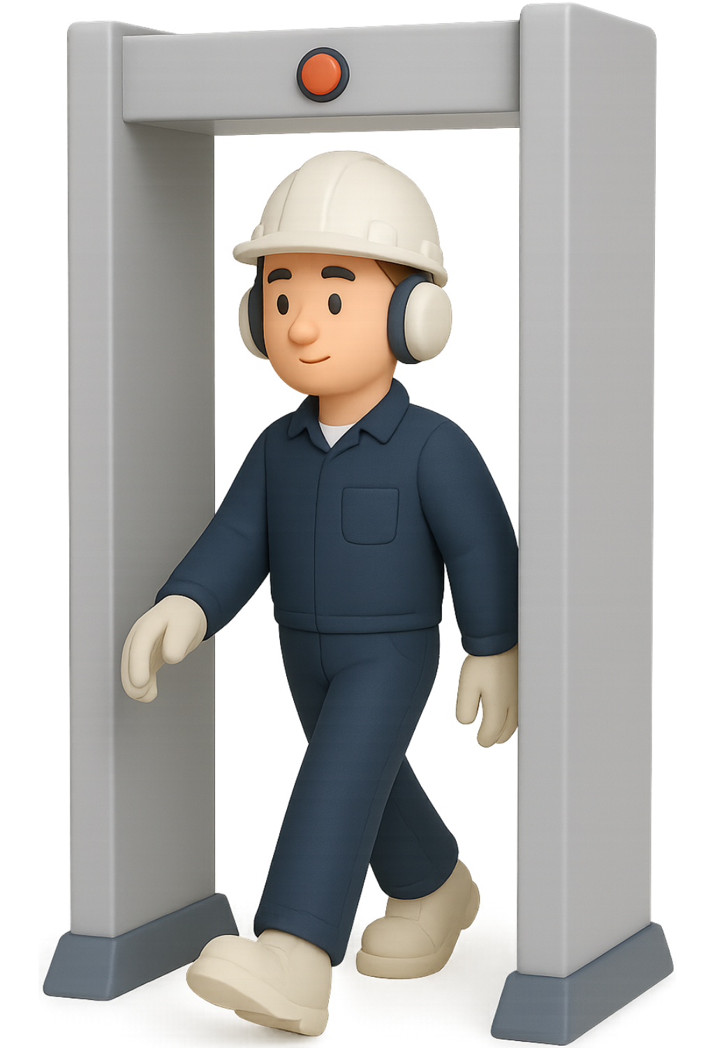 funcionário passando detector de metais