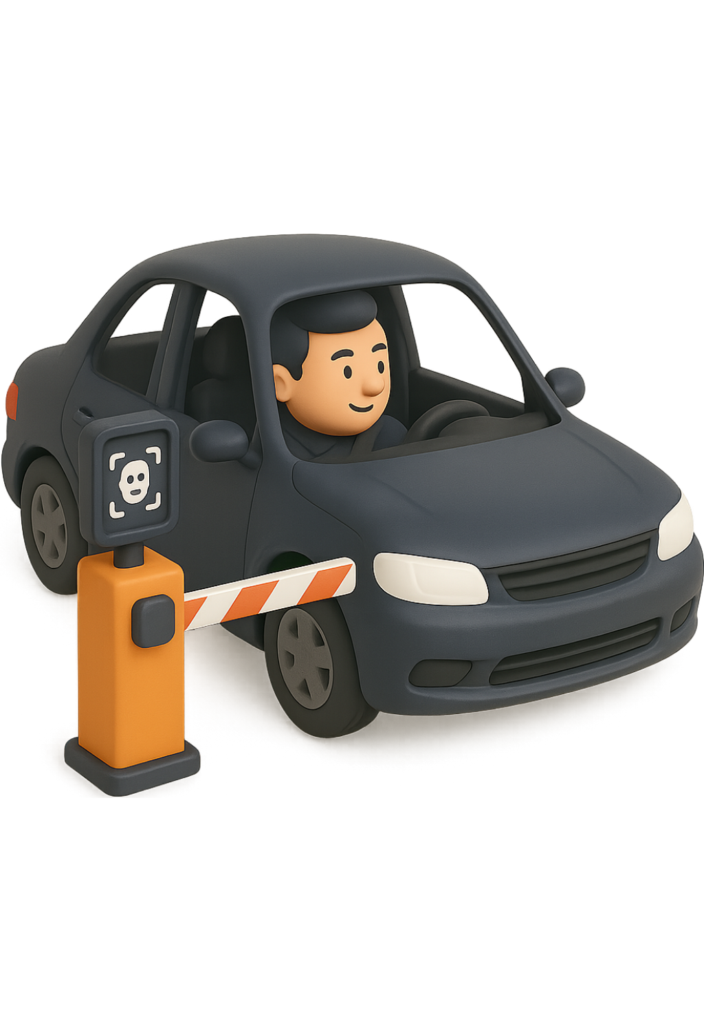 motorista passando na cancela